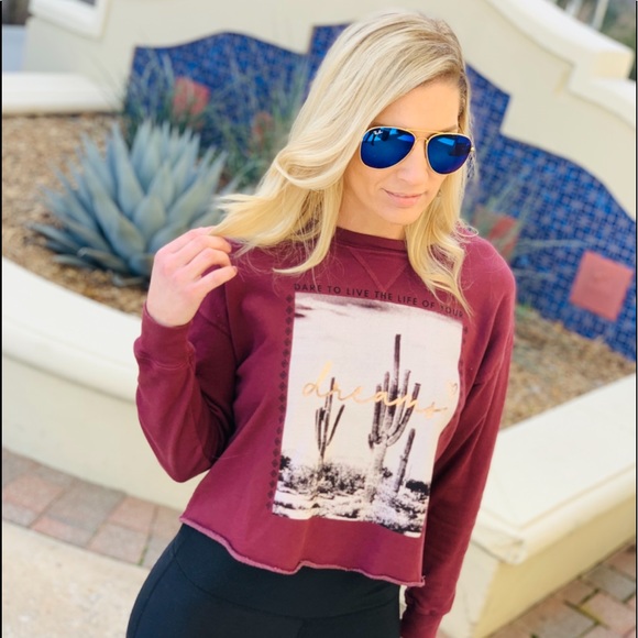 Infinity Raine Tops - LAST ONE! DARE TO LIVE CROP SWEATSHIRT